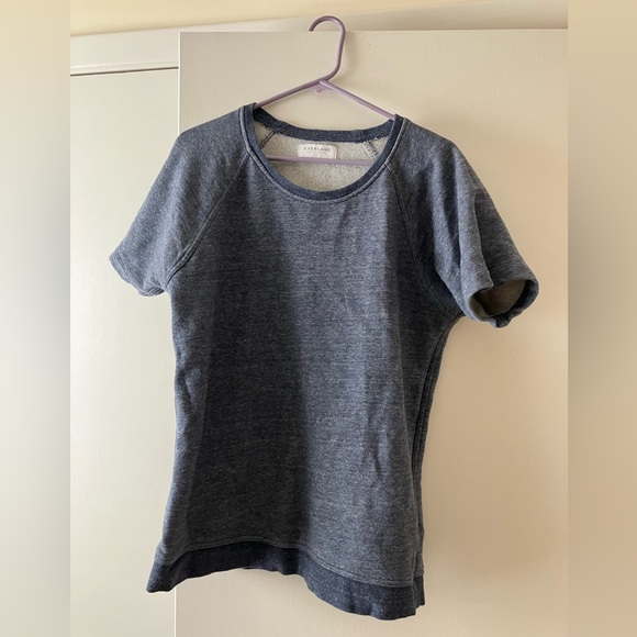 Everlane navy marled tunic short sleeved sweatshirt - Picture 4 of 5